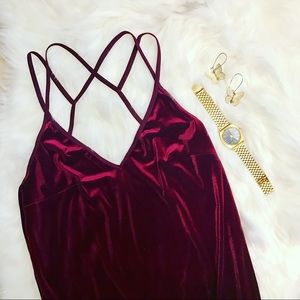TOPSHOP 🌹 Dress Burgundy Velvet Slip